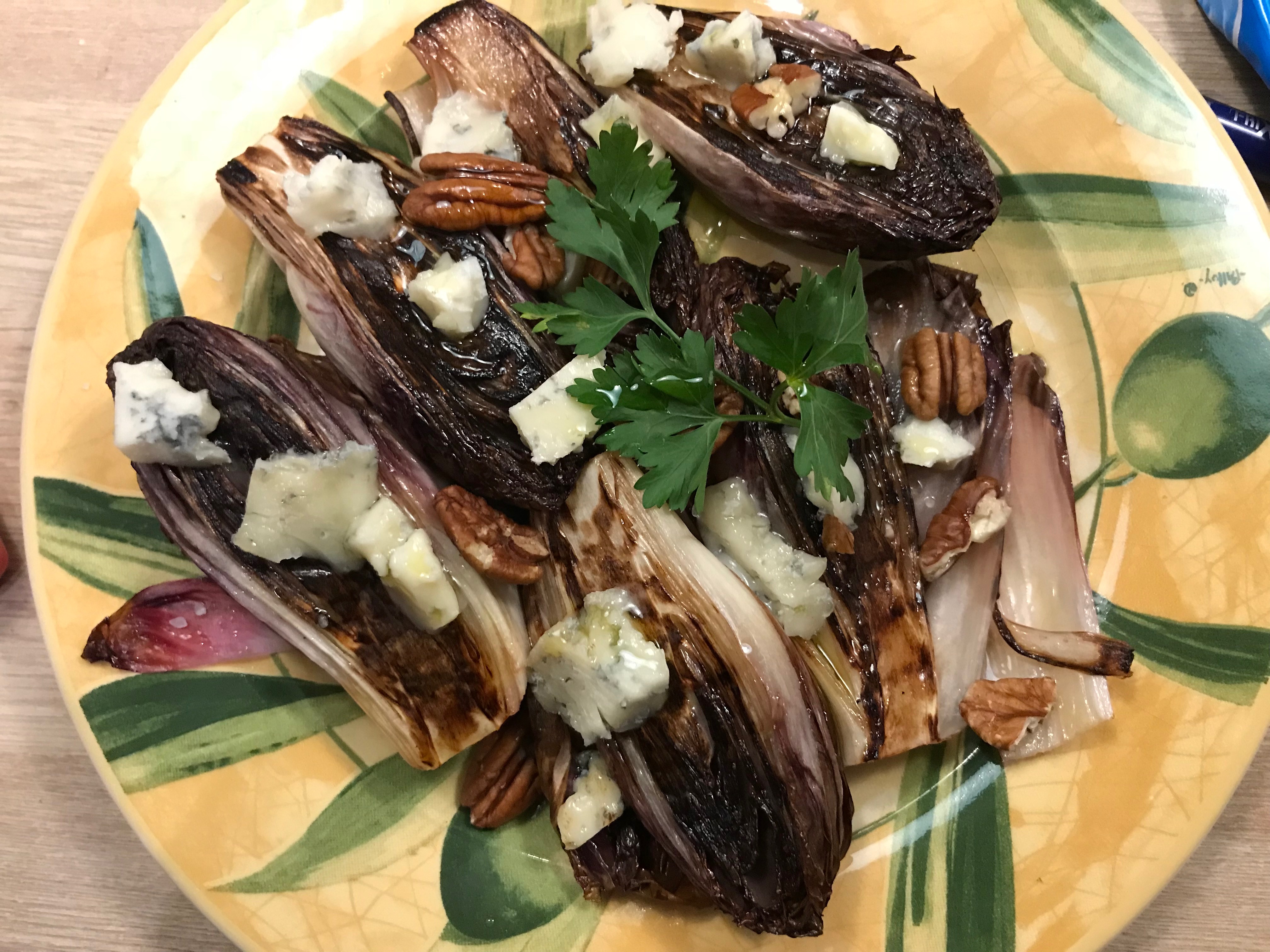 Radicchio uit de gril pan met gorgonzola