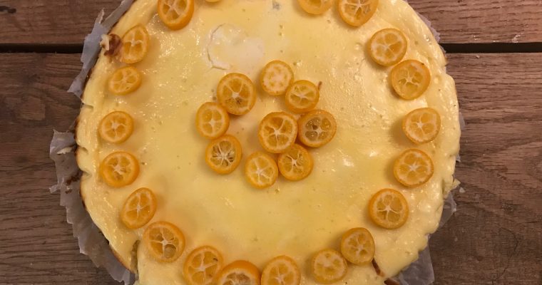 Witte chocolade cheesecake met kumquats