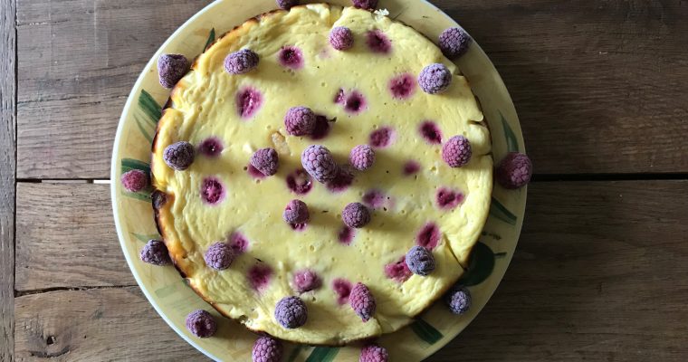white chocolate cheesecake met frambozen