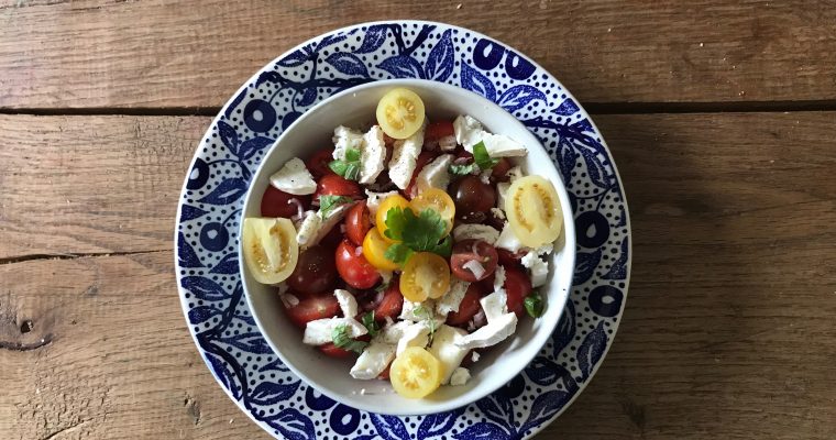 Bart zijn versier truc geitenkaas tomatensalade