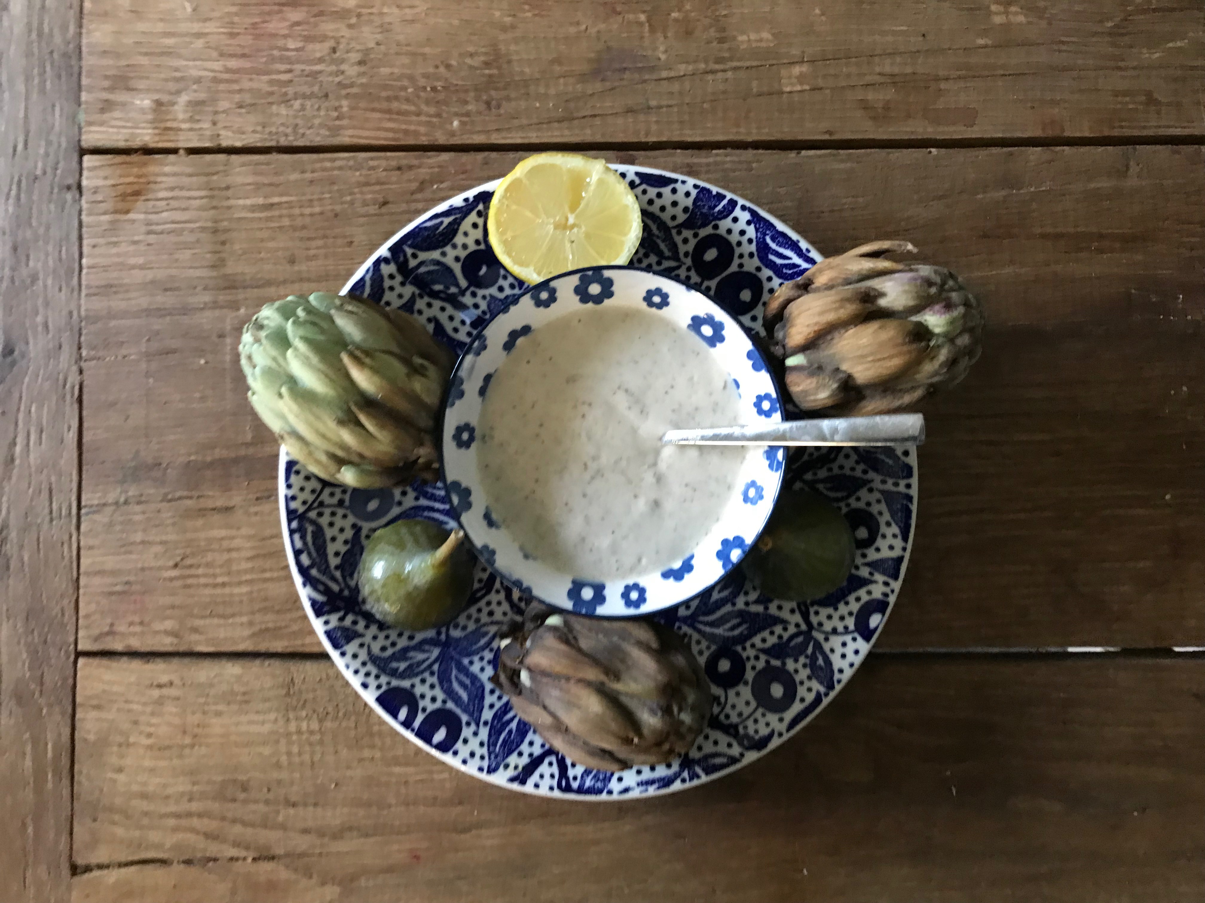 Vijgendip met yoghurt en sinaasappelrasp