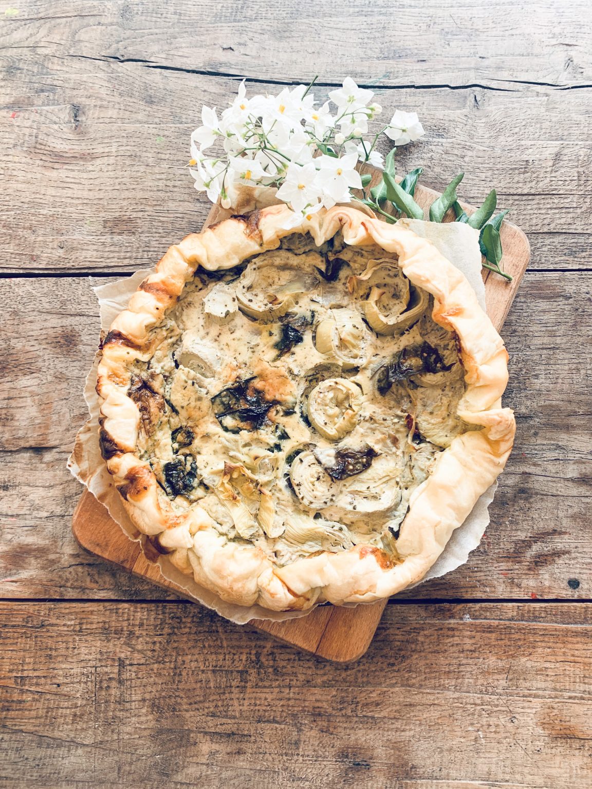 Hartige taart met artisjok venkel en roodlof Domaine Malpas kookt