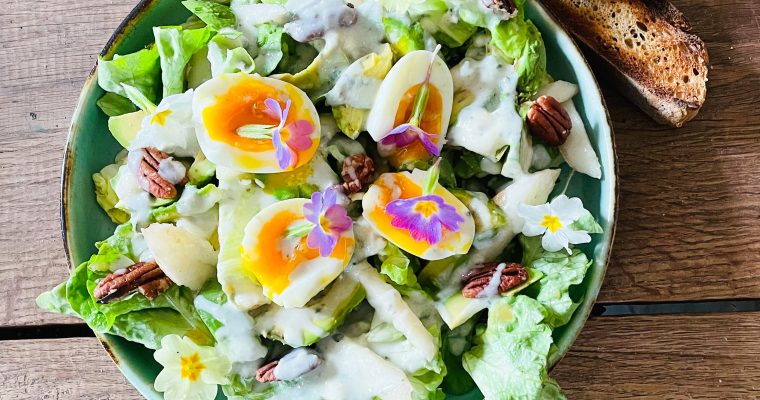 Franse salade met peer roquefort